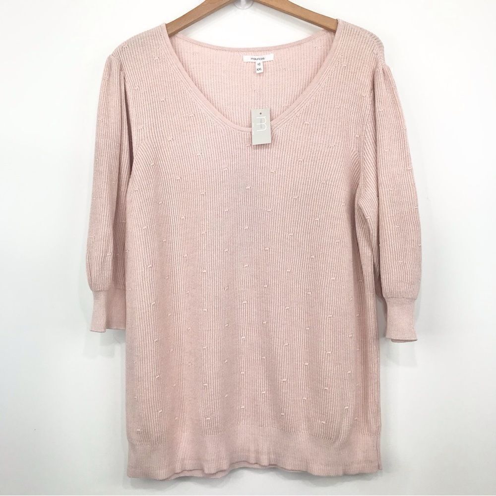 Maurices NEW Pastel Pink Puff Half Sleeve Sweater